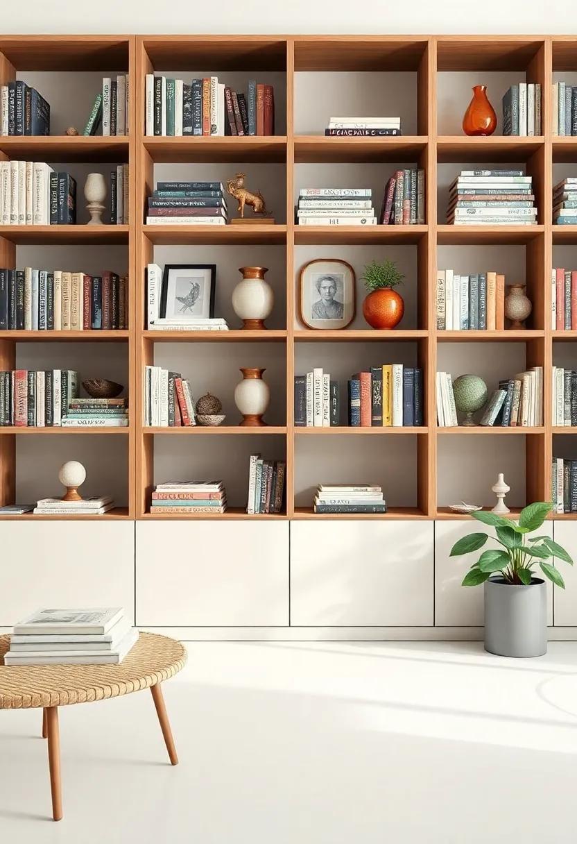 Opt for an open shelving system to display curated collections of eclectic ‍finds and beloved books