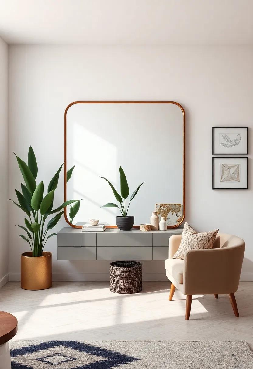 Strategically place mirrors to reflect light and visually expand ‌space while showcasing eclectic decor