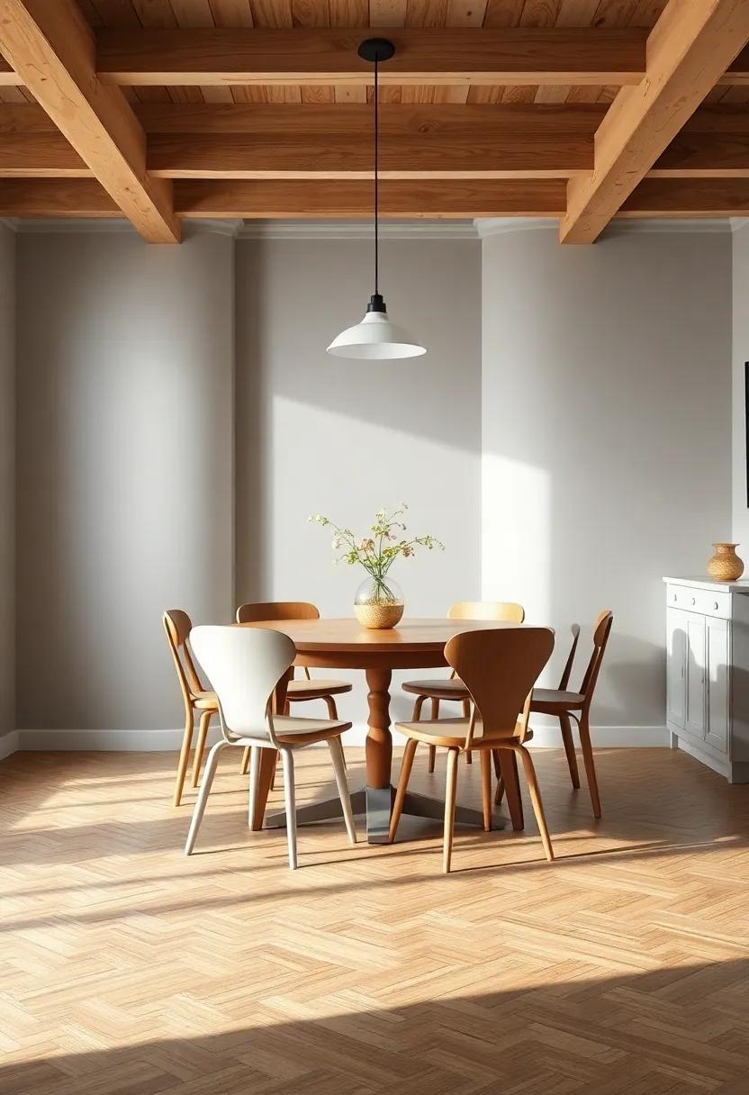 Embodying Charm with Mismatched Seating Options in Eclectic Dining Rooms