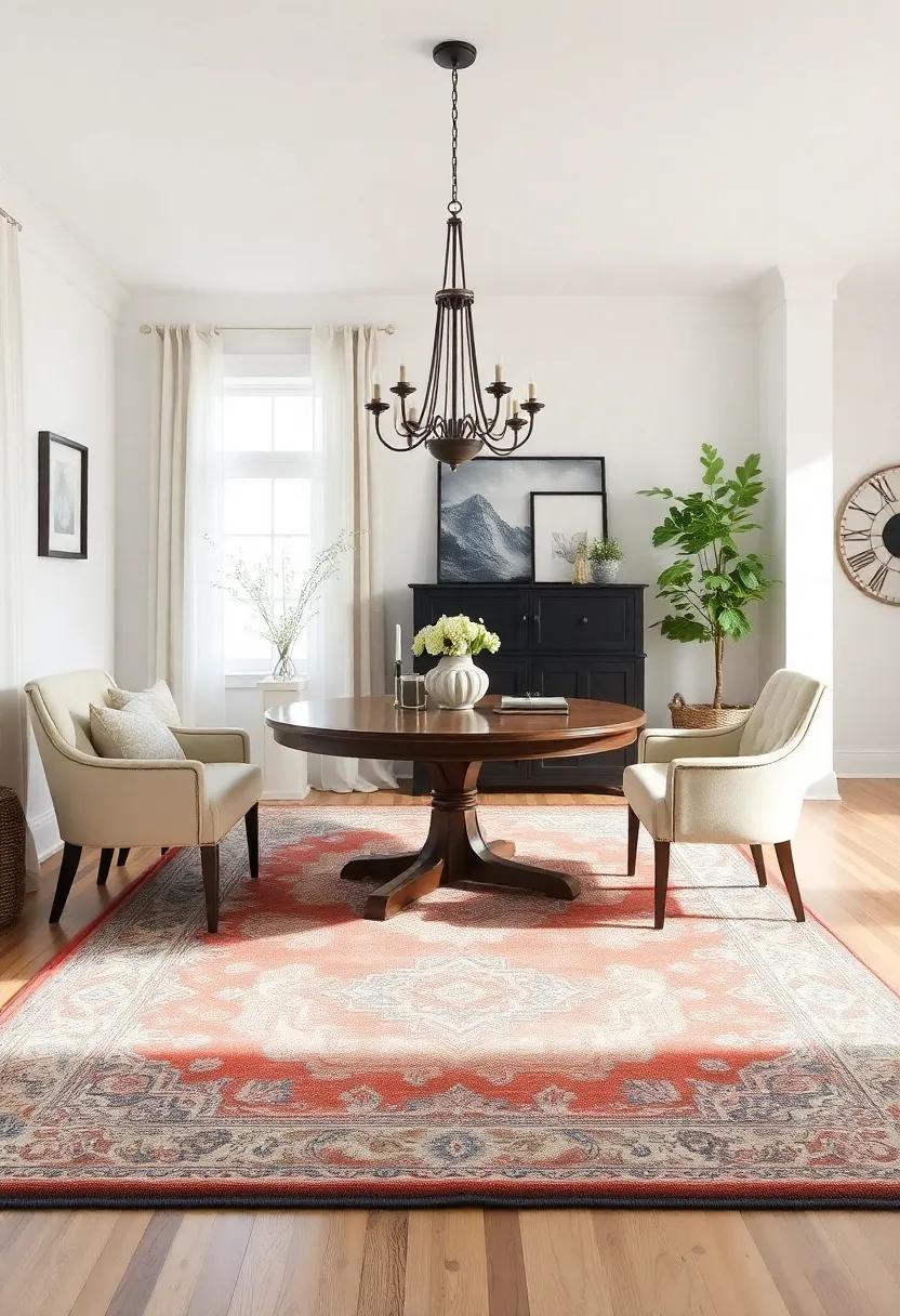 Vintage Charm: Incorporate a vintage-style rug that features faded colors and intricate designs for a⁢ charming, eclectic‌ vibe