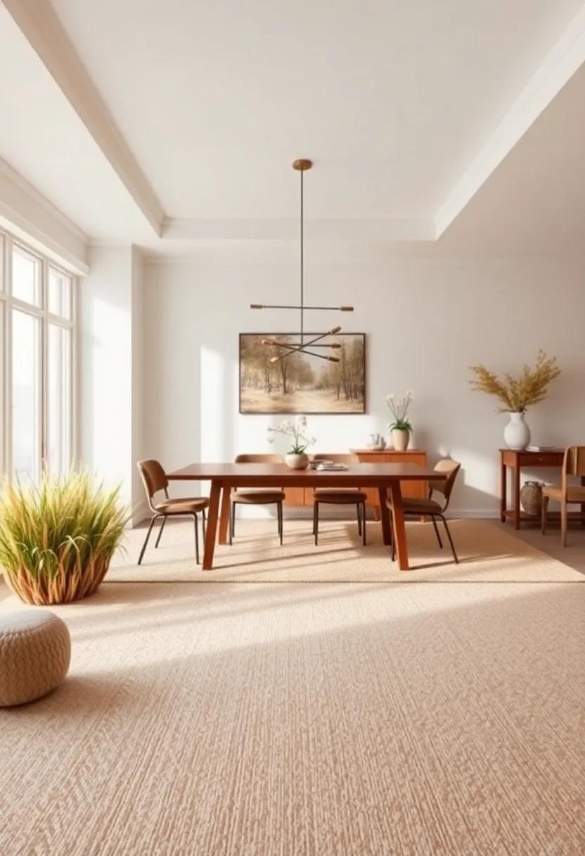 Earthy⁣ Reeds and⁣ Grass: Choose natural fiber carpets like jute‌ or sisal that not only add texture but also complement a rustic dining space