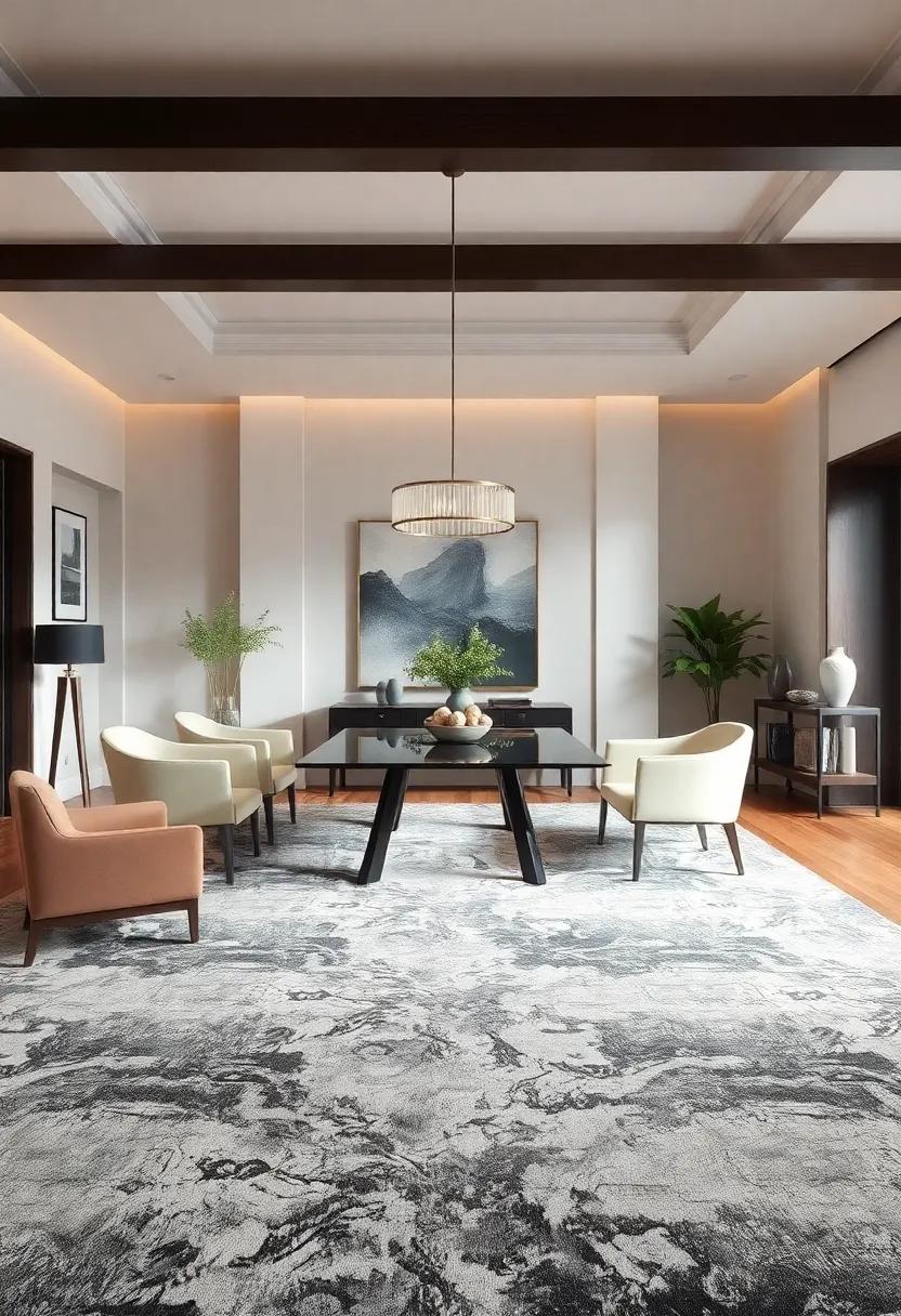 Modern Abstract: Opt for a modern abstract design that​ contrasts‍ with traditional furniture styles for an edgy ‍yet harmonious look