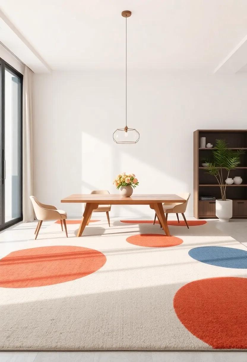 Artistic Flair:‍ Select an‌ abstract rug that ‌showcases unique colors ‌and shapes to⁣ act as ⁣a conversation starter during dinner ⁣parties