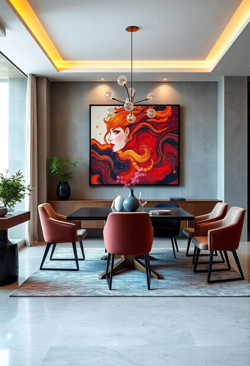 Stylish wall Art That Complements the Formal Dining Atmosphere