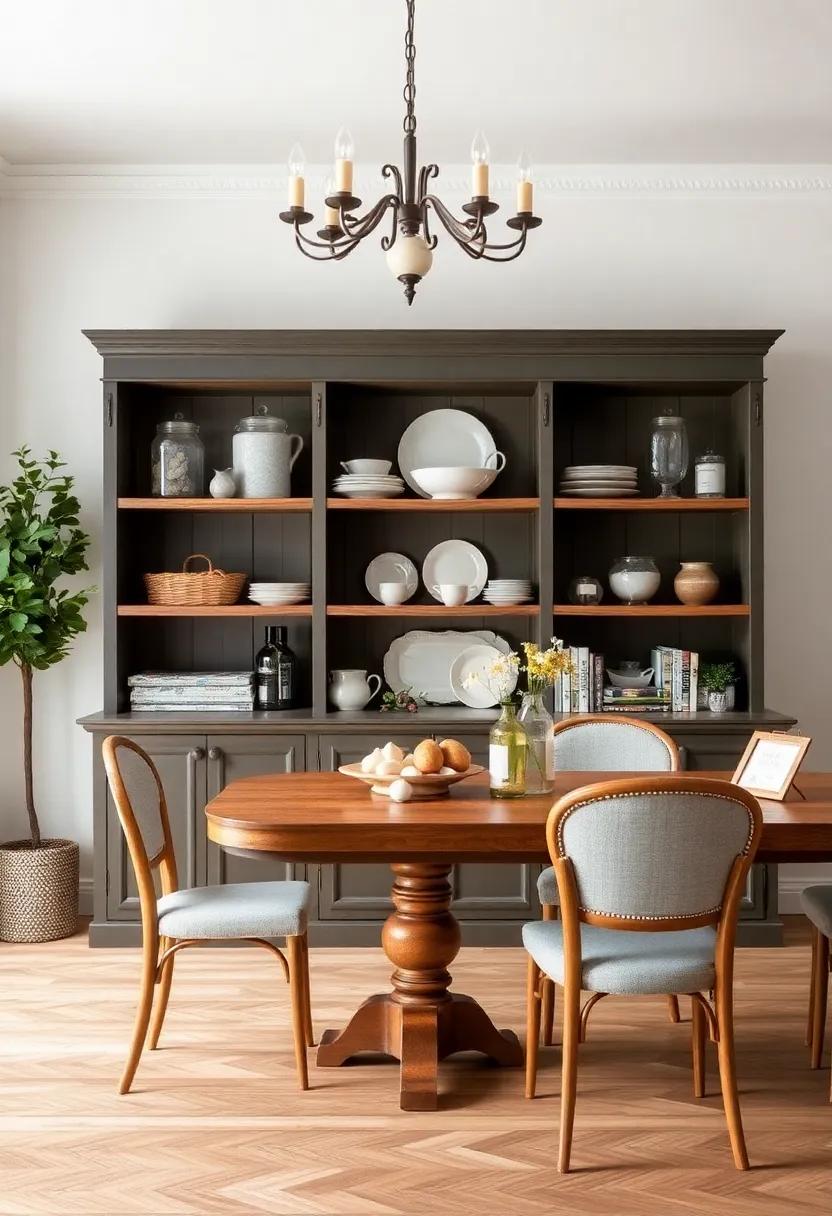 Showcase an Open Shelving unit: ​Use ‍open shelves to display beautiful dishware, glass⁤ jars, and cookbooks, adding warmth and character to your ‌dining room