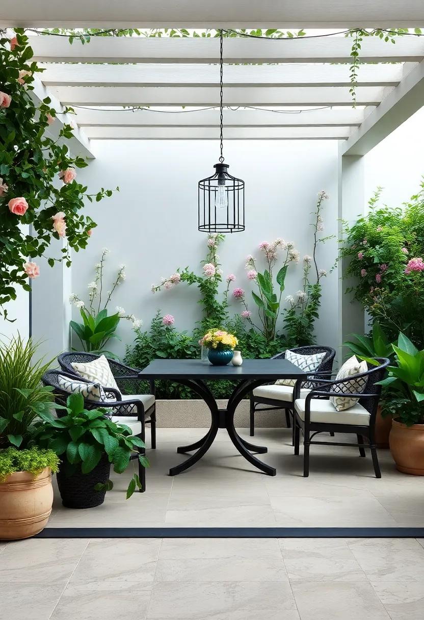 enchanted Garden​ Oasis: Surround your dining area with lush ⁤greenery and blooming flowers to create a serene retreat that feels like a secret garden