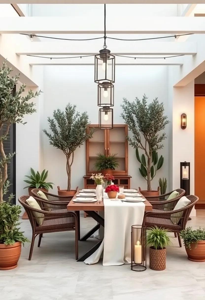 Italian Garden Style ⁢with Olive Trees: Create an Italian villa ⁣vibe‌ by ⁤incorporating potted olive ⁣trees and rustic lanterns that transport diners to the Mediterranean