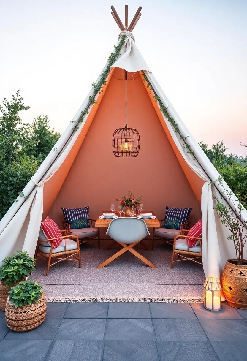 Glamping Vibe ‍with Teepees: set ⁢up teepees as personal‌ dining nooks that evoke the‌ fun of camping while providing shelter from the elements