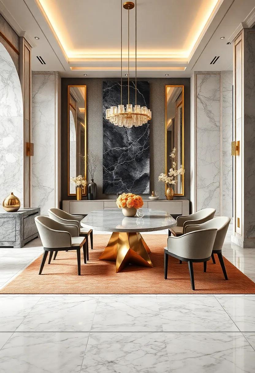 floor⁤ to Ceiling:‌ Envelop the room in ‌luxury by adding ⁢marble flooring complemented ‍by⁤ gold-accented rugs