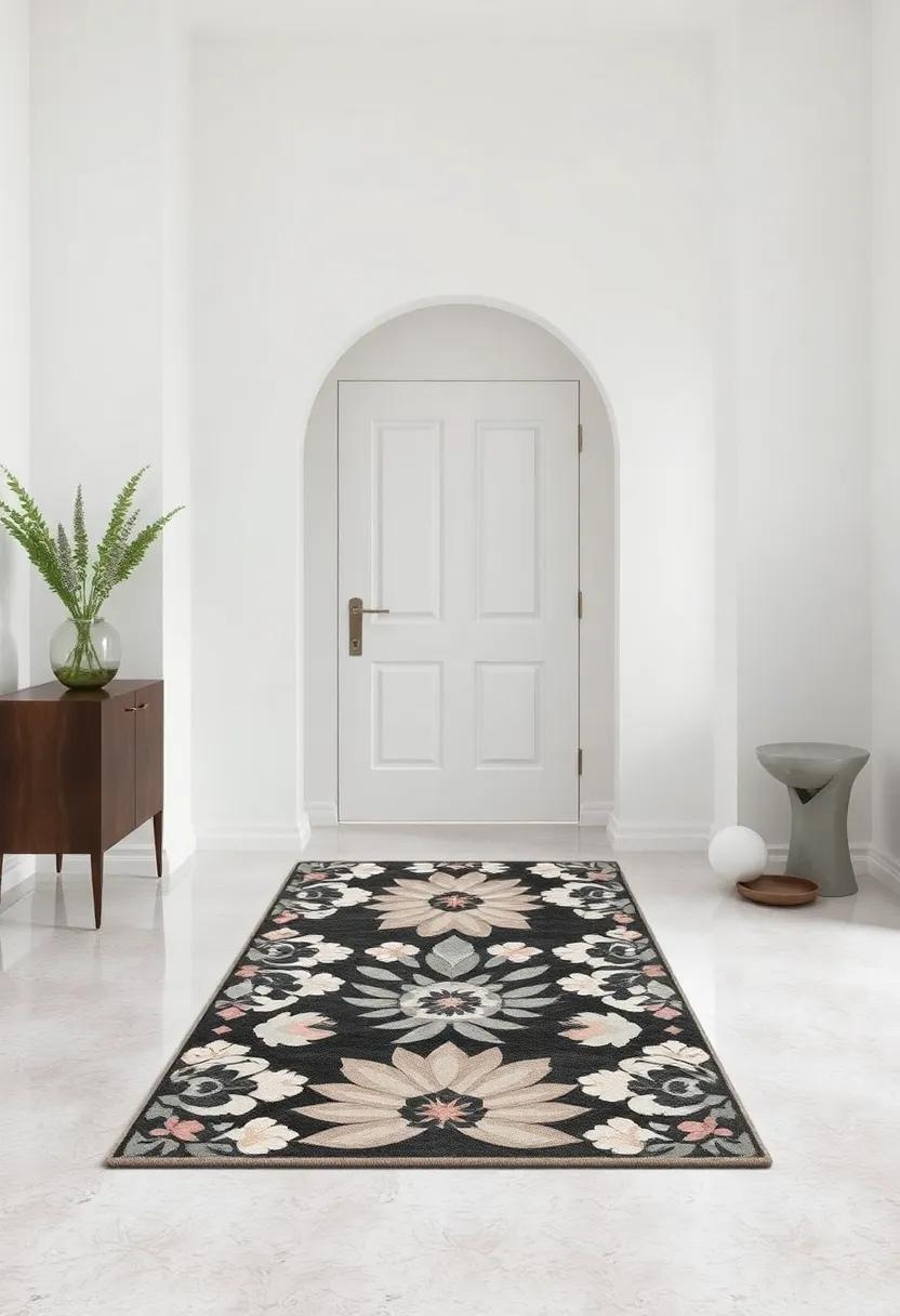 Art Deco Influence: Featuring geometric floral motifs, ‍this rug offers a sophisticated ⁣touch ⁣that captures the ⁣elegance of ‌a bygone ⁢era while remaining modern