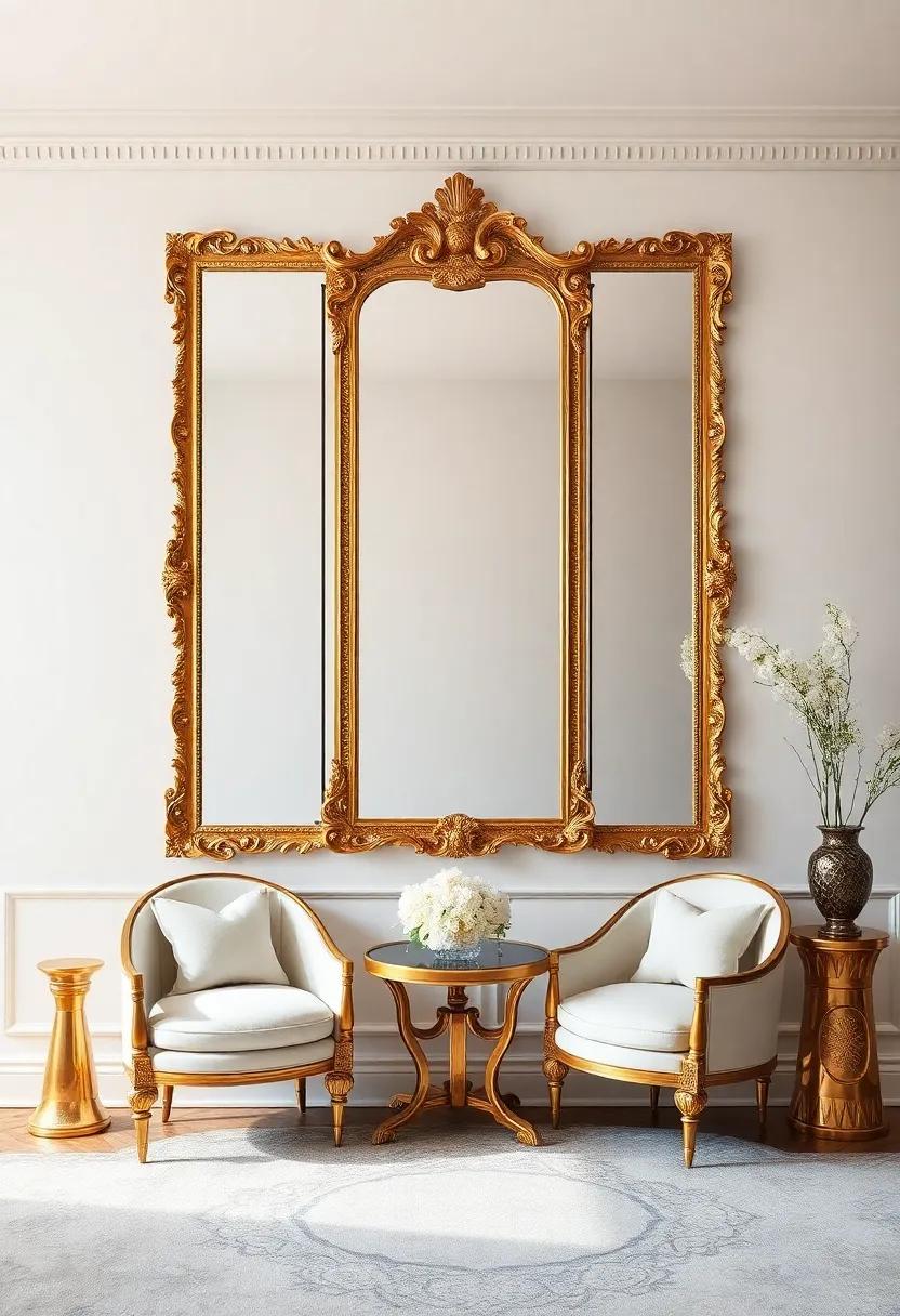 gold Accented Mirrors: Enhance the light and ⁣openness in your room with⁢ ornately framed‌ mirrors that reflect luxury and ⁢style