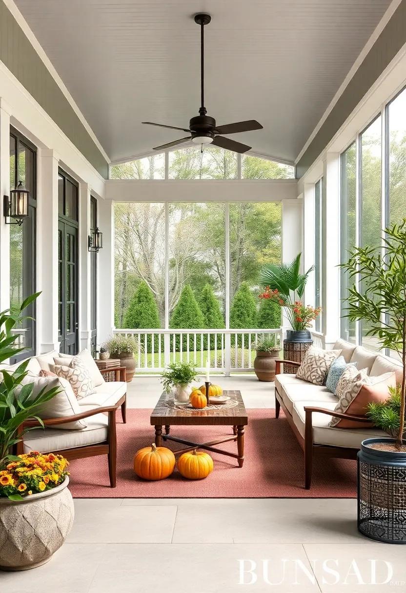 Seasonal⁢ Showstopper: Transform your porch with seasonal decor—pumpkins in the fall or twinkling lights in winter—to ‌keep the entertaining ⁢spirit alive year-round