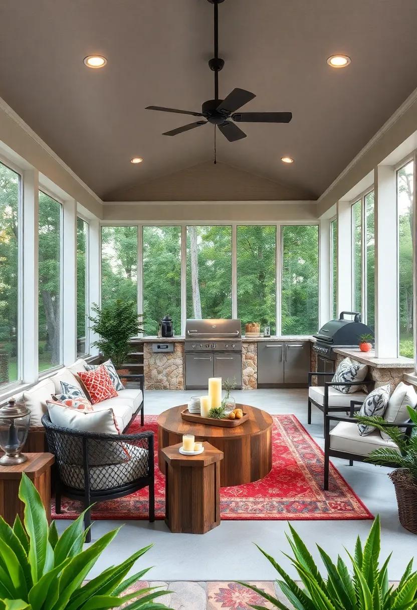 The Culinary ⁣Stage: Design an outdoor kitchen within your porch space, featuring a ⁣grill and ample counter space for barbecuing⁤ fun ​with ‍family and friends