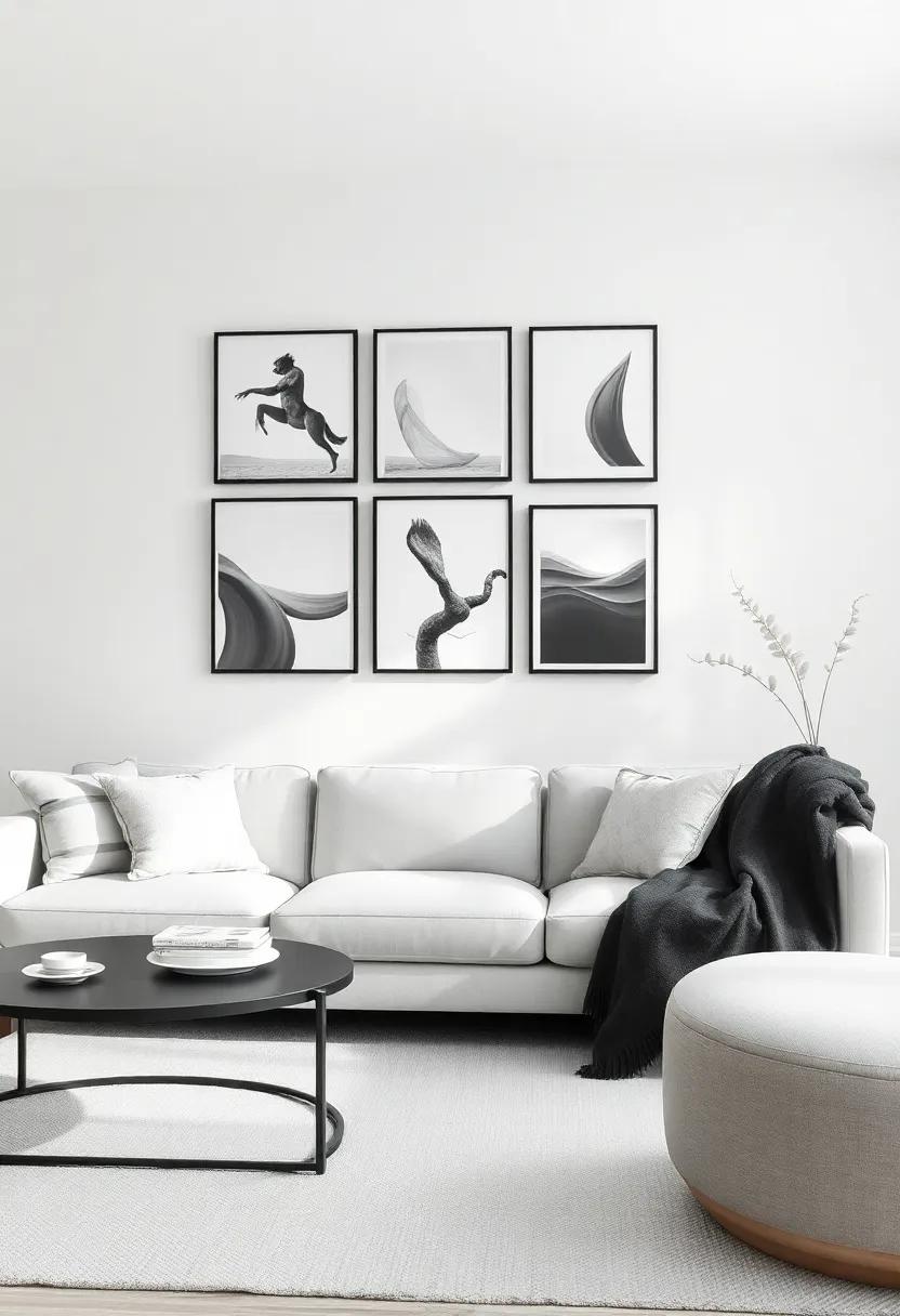 Create‍ a Gallery Wall: ‍Curate a‍ collection‌ of black-and-white ⁤photos or ⁤abstract art to provide focal points ⁣in your light gray⁣ space