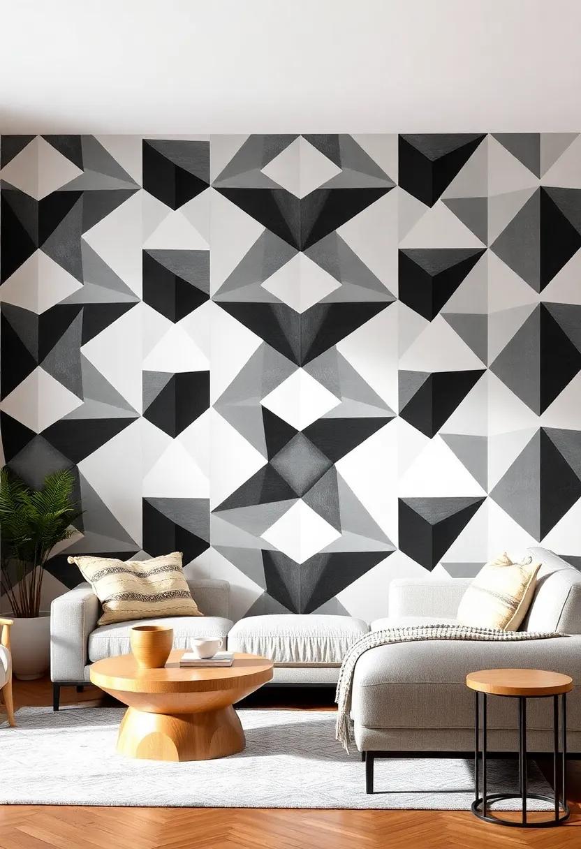 Geometric Wonders: Opt for bold geometric patterns that add depth and dimension, making your living room feel ‌modern ⁣and dynamic