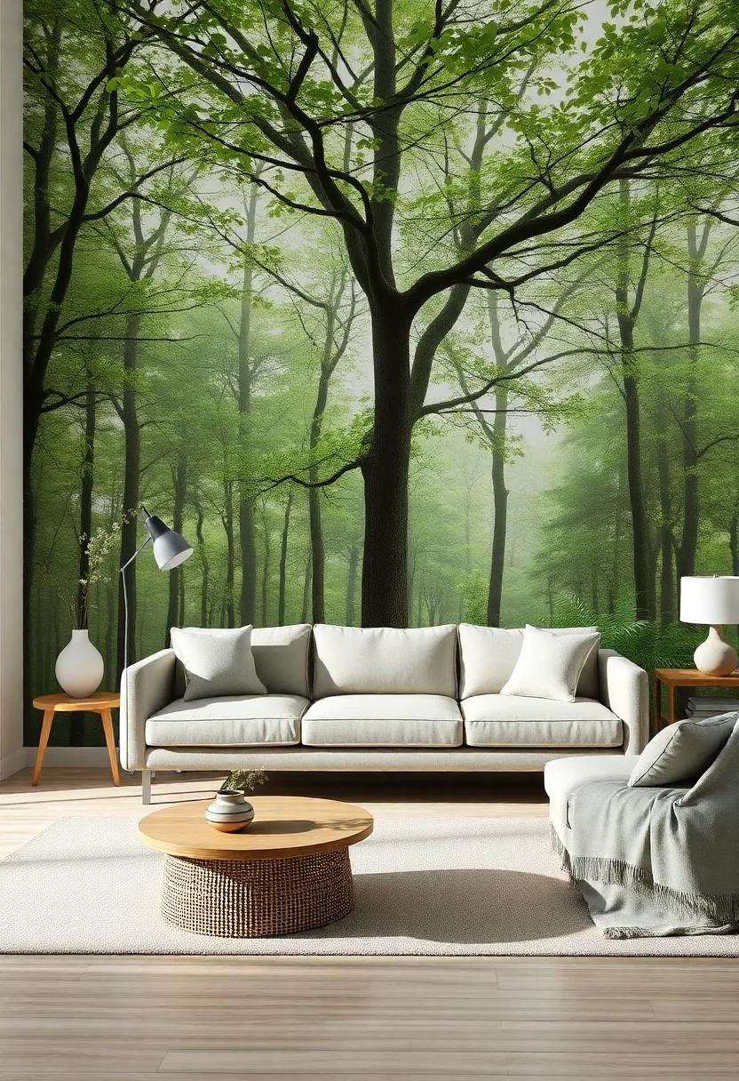 Nature-Inspired Murals: Opt‍ for large wall decals⁣ that‍ mimic a‍ forest scene, immersing yourself in the tranquility of nature