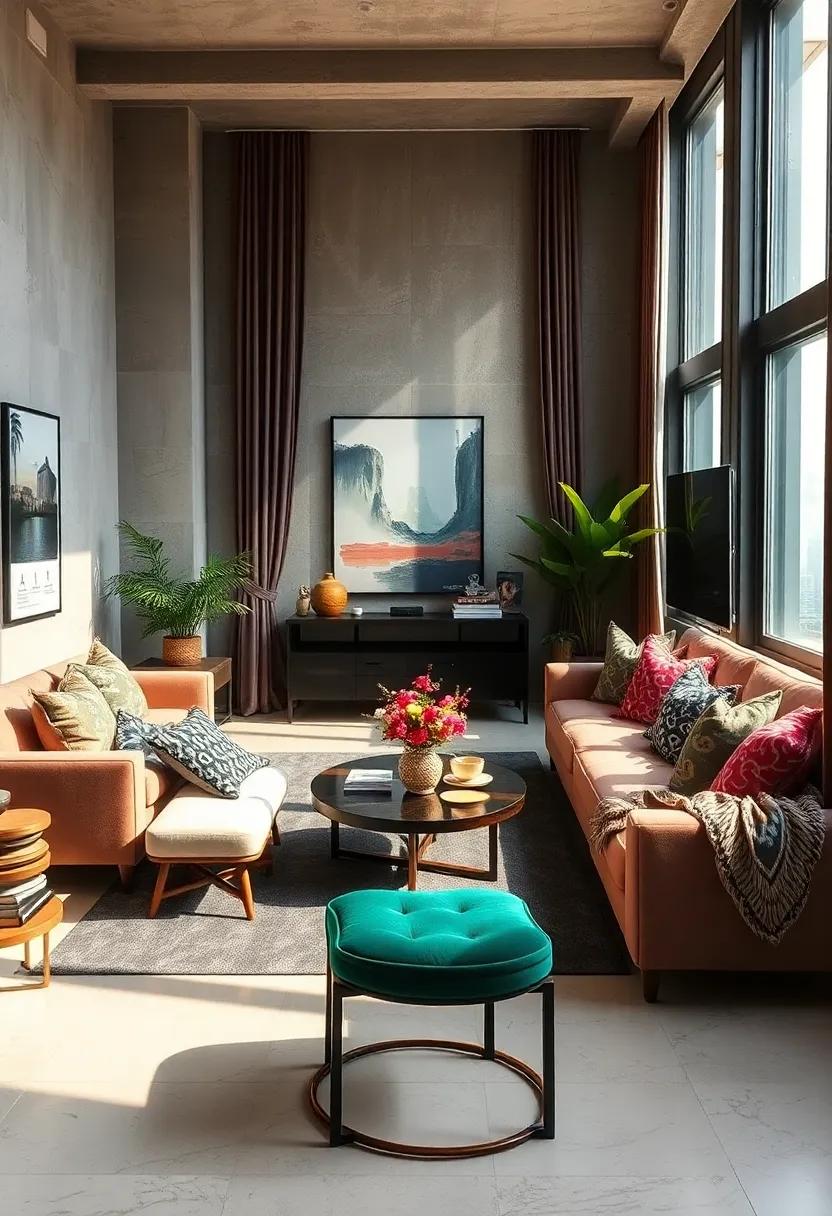 Bohemian Luxe: Mix rich textures,​ eclectic patterns, and vibrant ‍colors to create a cozy and inviting living ​space ​that reflects your unique style