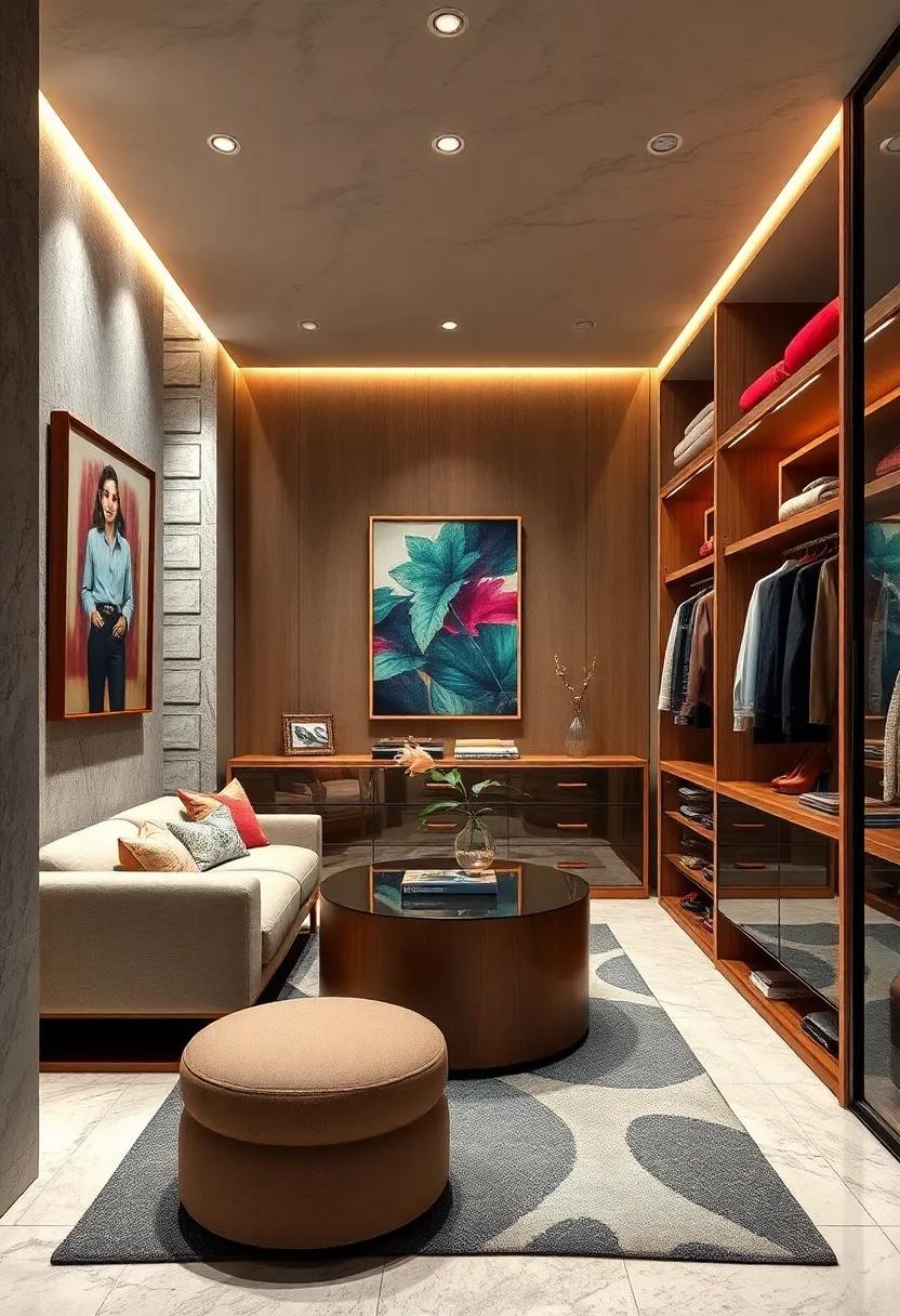 Artistic Touches: See​ how celebrities use art to enhance their closets, whether it’s framed prints, sculptures, or⁢ murals that express personal style and make the space ⁣uniquely⁣ theirs