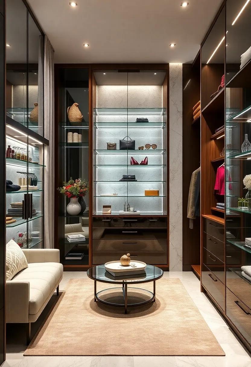 Glass Displays: See how glass-front cabinets and‍ shelves protect and showcase luxury accessories while maintaining transparency for​ a polished look
