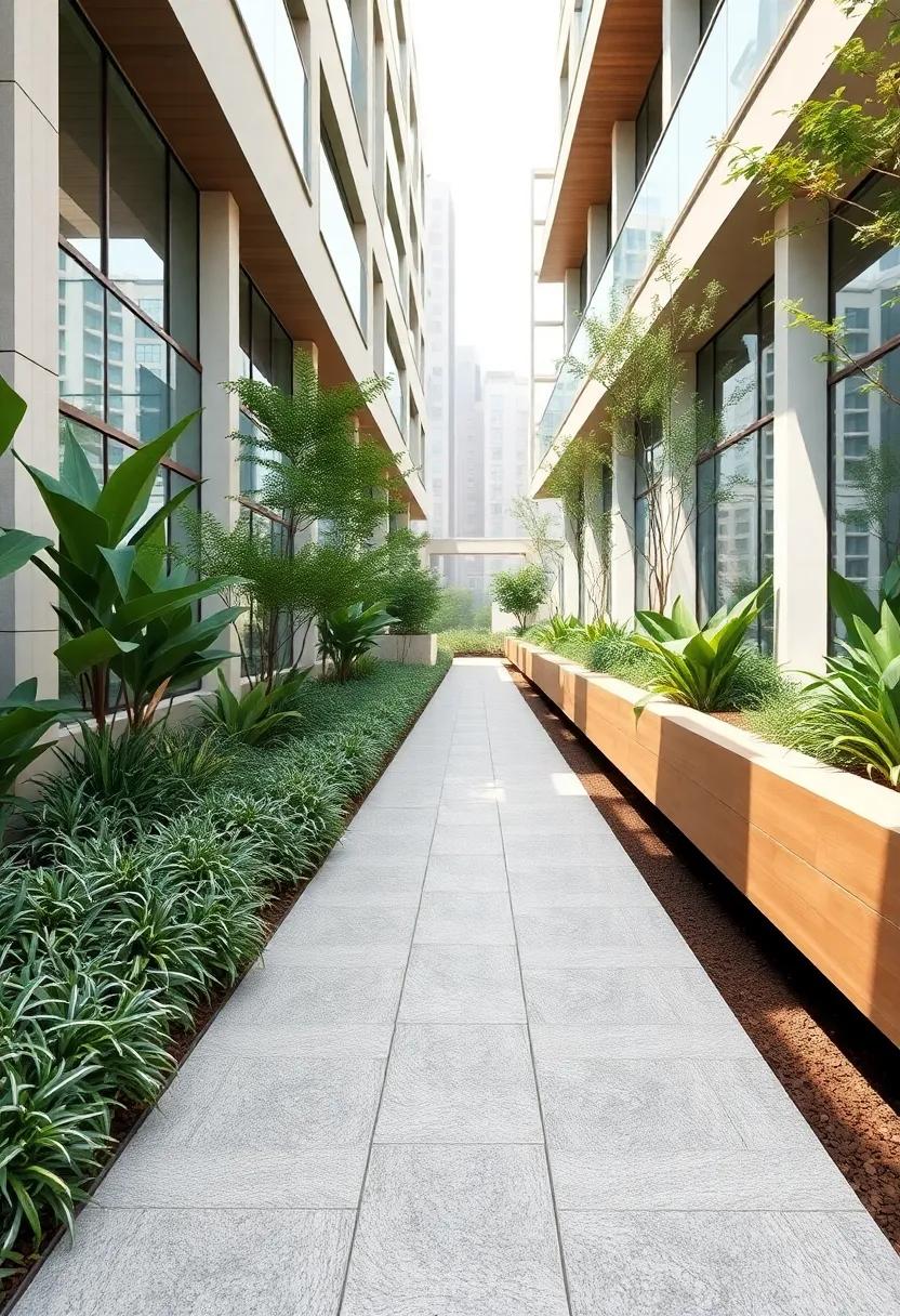 Urban Green⁤ Space: Wander through ‍a community garden pathway paved ⁣with ‌eco-friendly materials, emphasizing sustainability while connecting residents to nature and each other