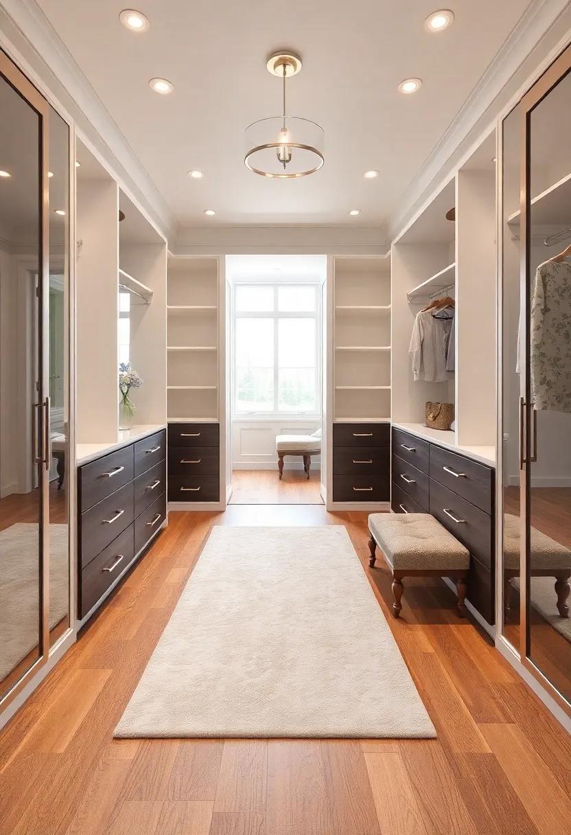 Luxurious Flooring: Plush carpeting ‍or elegant hardwood ⁣can elevate the experience of‍ walking into your closet, making each step feel ⁣indulgent