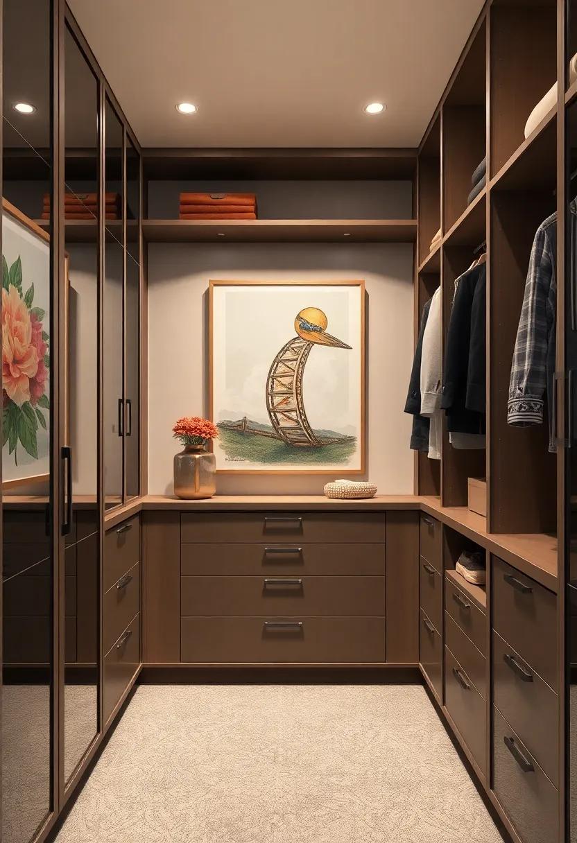 Personalized ⁢Art Displays: Incorporating ​your favorite artworks ⁤as decor ⁣gives your closet ⁢a unique touch and reflects your artistic sensibilities