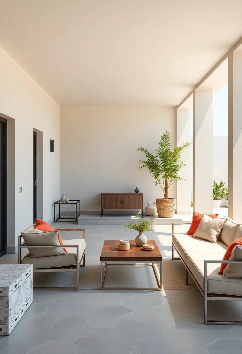 Complementing Textures: A ⁣mix of weathered wood ‌and stainless ​steel furniture, combining rustic elements with ‌modern design for an inviting space
