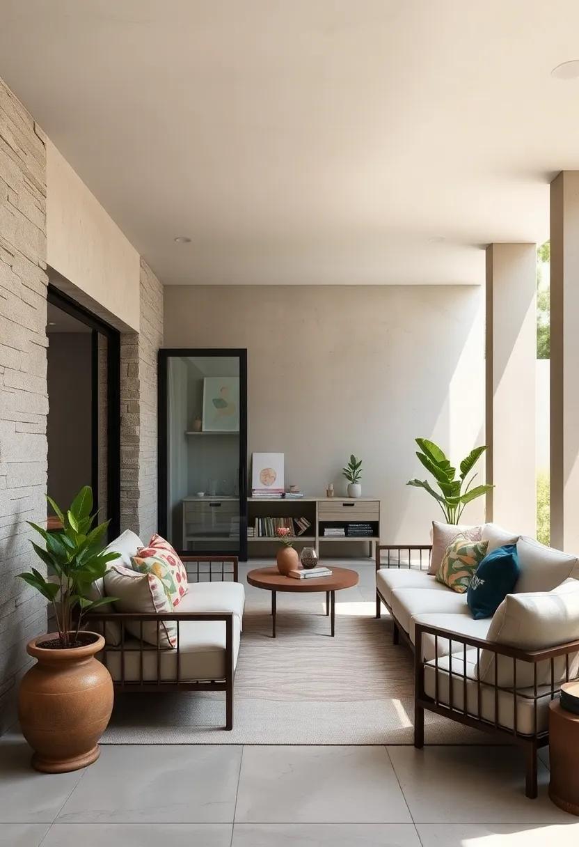 Efficient‍ Enclosure: ‍A small outdoor room with sliding glass walls​ and ⁤minimalist ‍furniture, offering flexibility and connection to nature