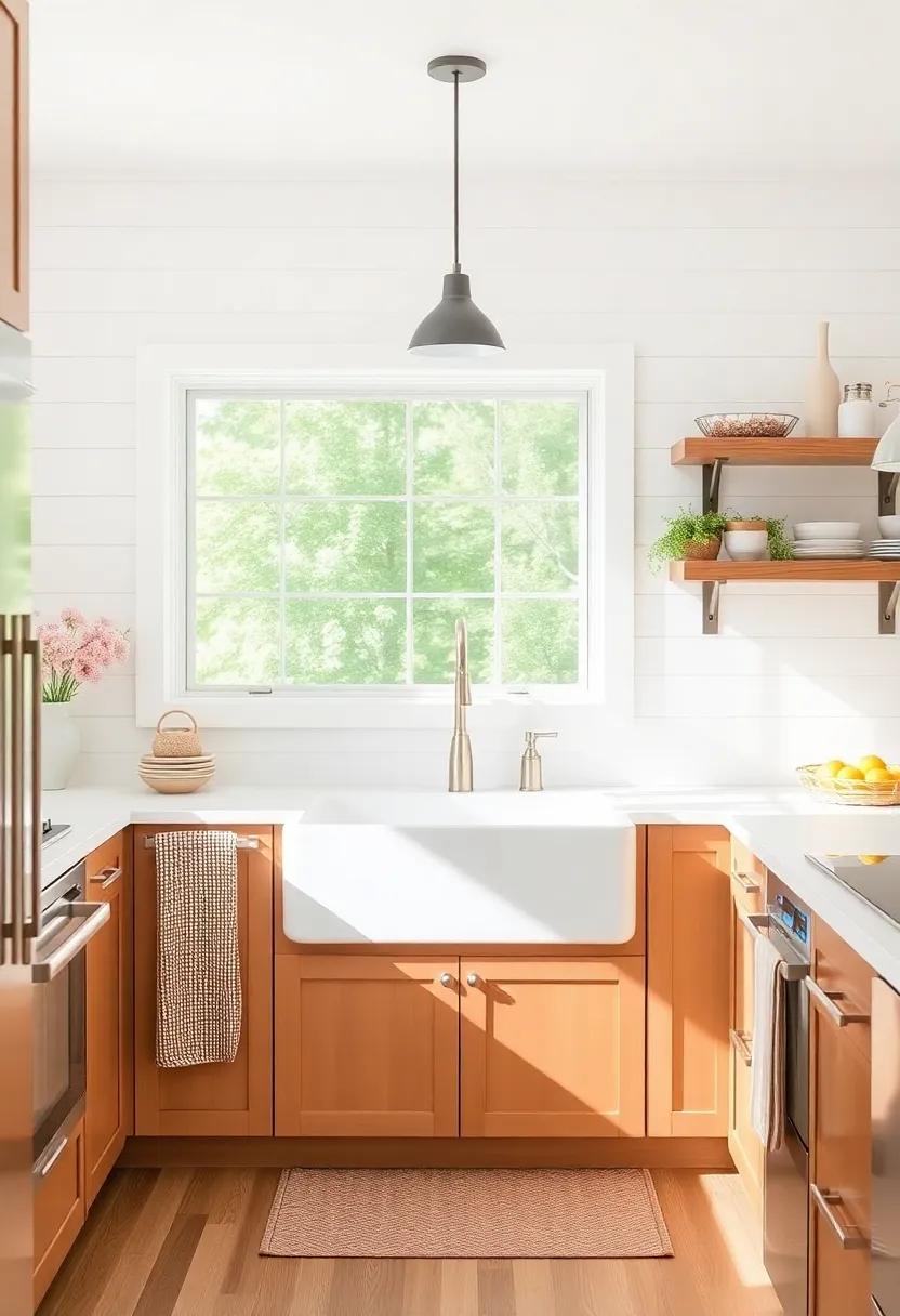 Bright and Breezy: Shiplap walls and a cheerful farmhouse sink infuse this⁣ kitchen​ with a light-hearted vibe,perfect for sunny ‌mornings and casual⁤ entertaining