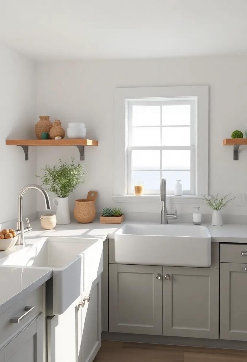 Coastal Retreat: Pastel hues combined with a classic white sink evoke a breezy⁣ seaside feel, perfect for those dreaming of⁤ ocean views, even from their kitchen‍ window