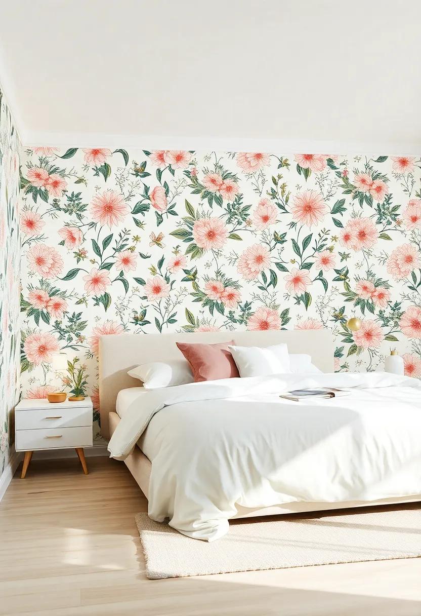 Combining Floral Wallpaper With Modern Furniture for a Chic Look