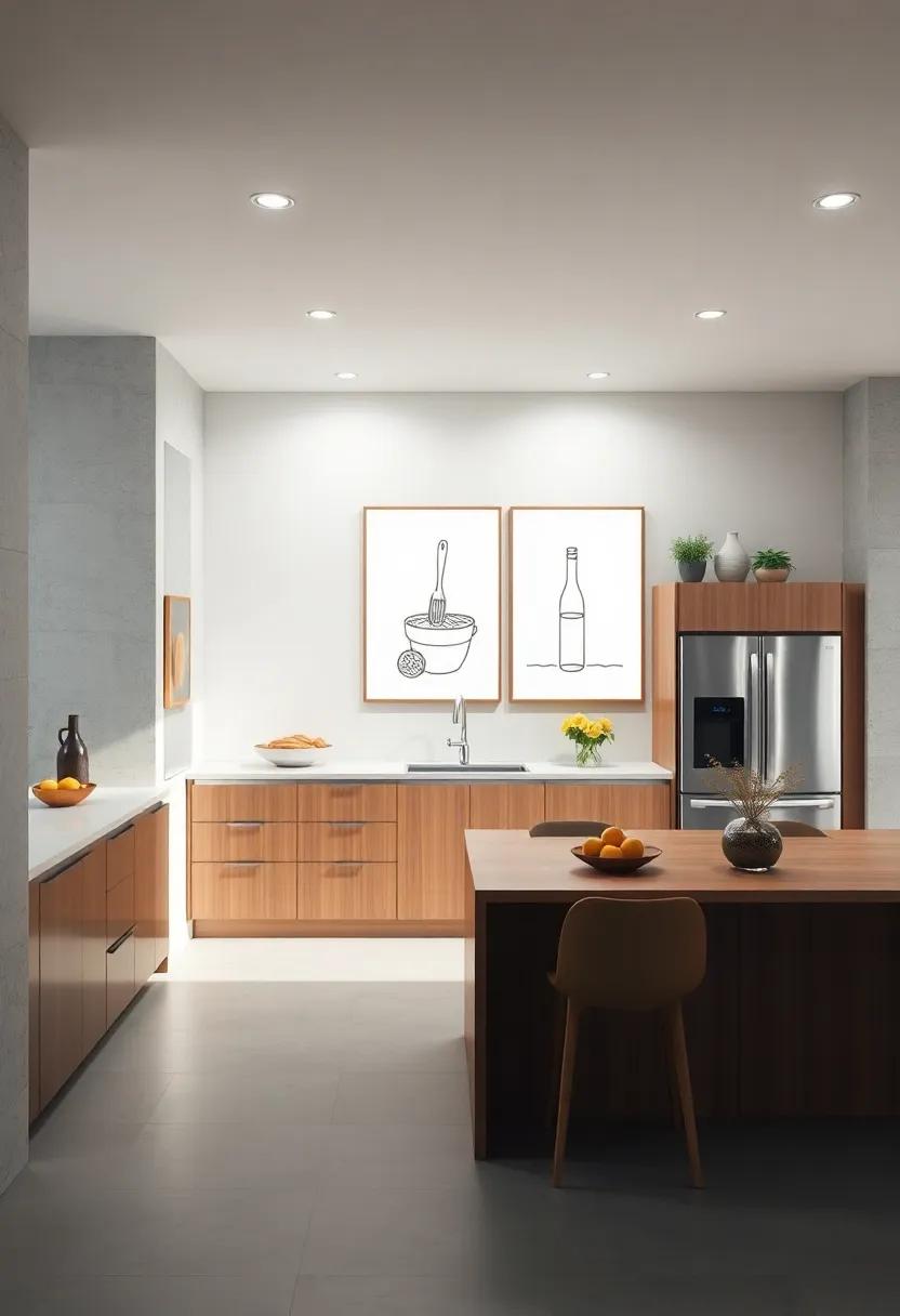 Minimalist Line Drawings: Adorn your walls with ​minimalist line ​drawings related to food, adding a‌ touch of modern elegance that sparks conversation while keeping the aesthetic ‌chic