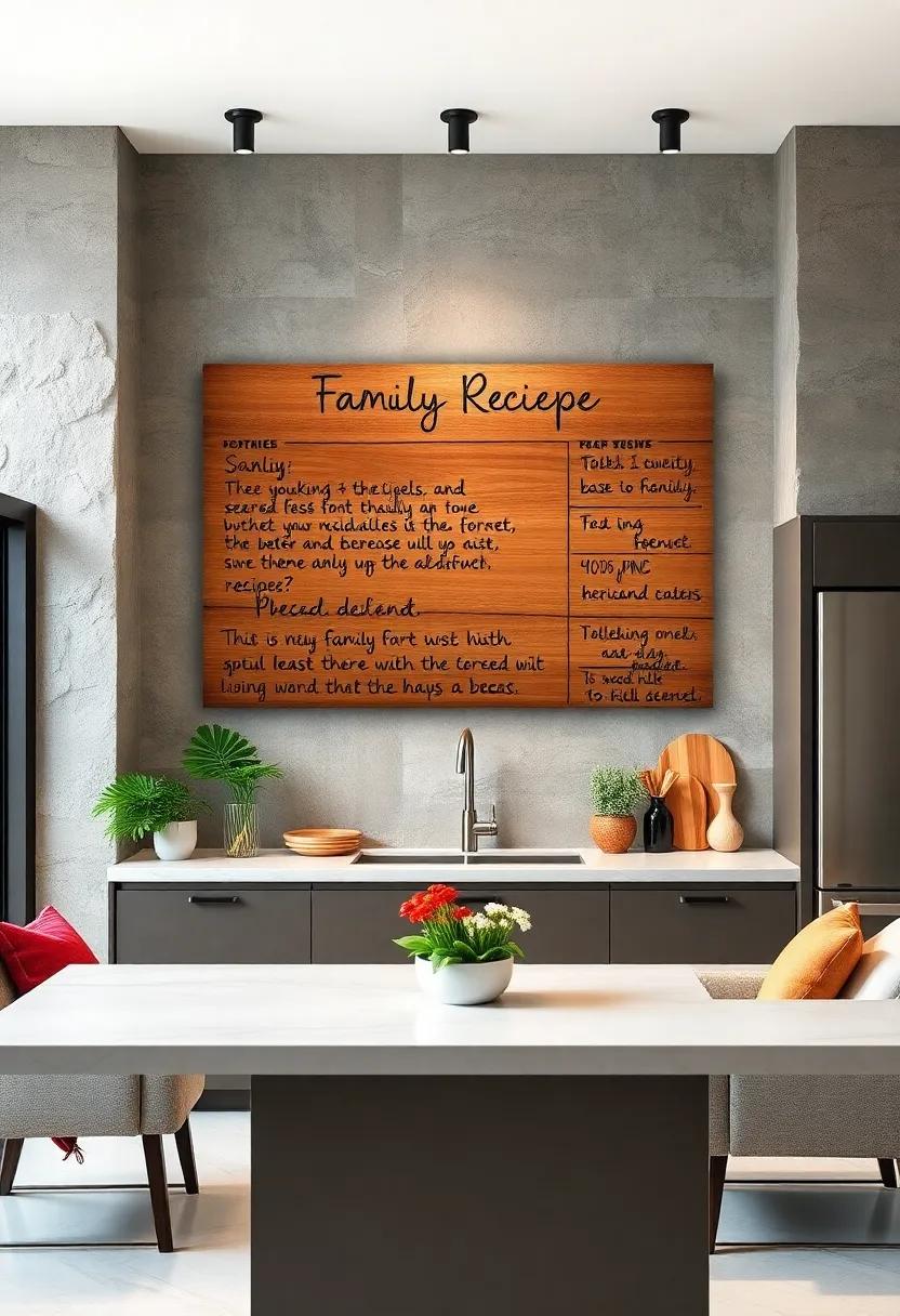 Personalized Family Recipe ‍Board: Handwrite a​ beloved family recipe on a large canvas or wood panel, preserving family⁤ traditions as ⁣a stunning piece of wall art