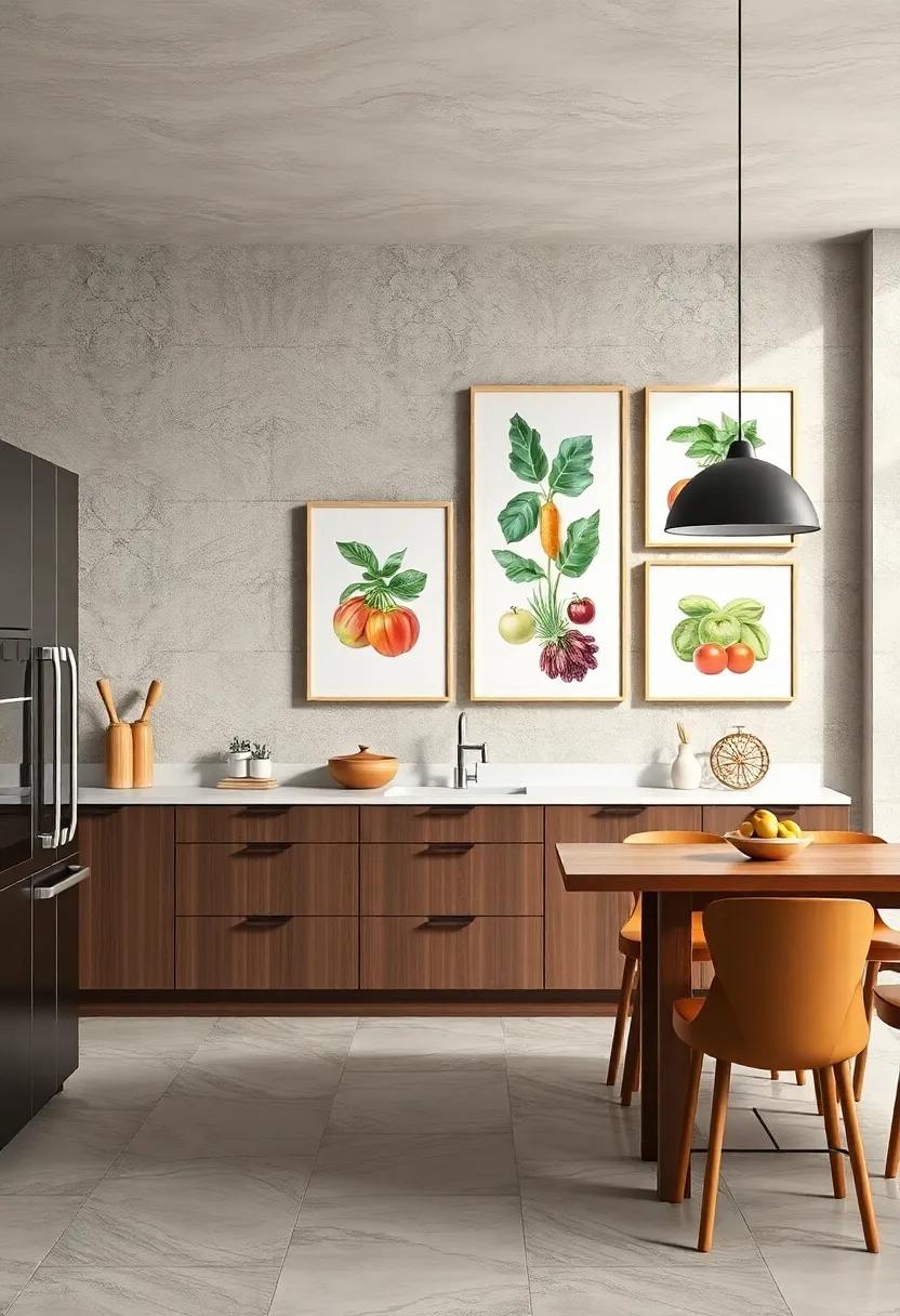 Monochromatic Food Prints: Choose a series of monochromatic prints⁤ featuring ingredients ⁢in shades of a ‌single color, creating ​a ⁣modern, cohesive look that inspires a fresh aesthetic