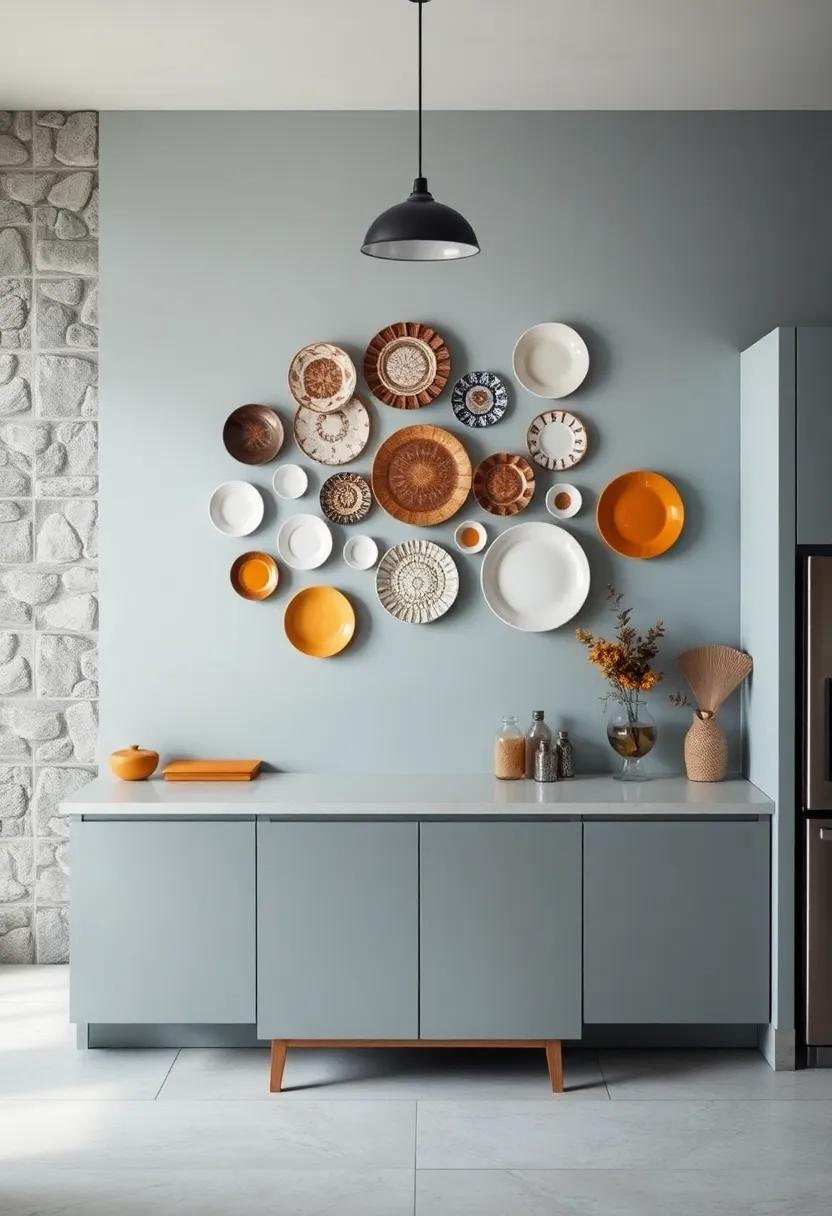Artful Plate Collection:‍ Hang a collection of decorative plates in a pleasing arrangement, combining textures,​ patterns, ⁤and colors to create a captivating and ⁤unconventional display