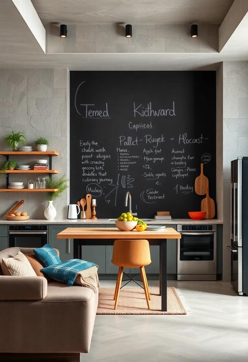 chalkboard ​Wall art:⁣ Paint a section of ‌your wall​ with chalkboard ‌paint, allowing you to create ever-changing art with daily menus,‍ grocery lists, or doodles that reflect your⁢ culinary journey