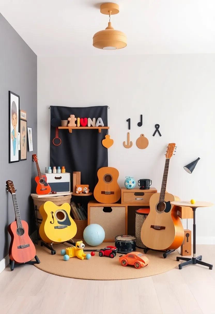 Musical Toy Setup: Design a ⁢corner filled with musical instruments and toys, encouraging creativity and play