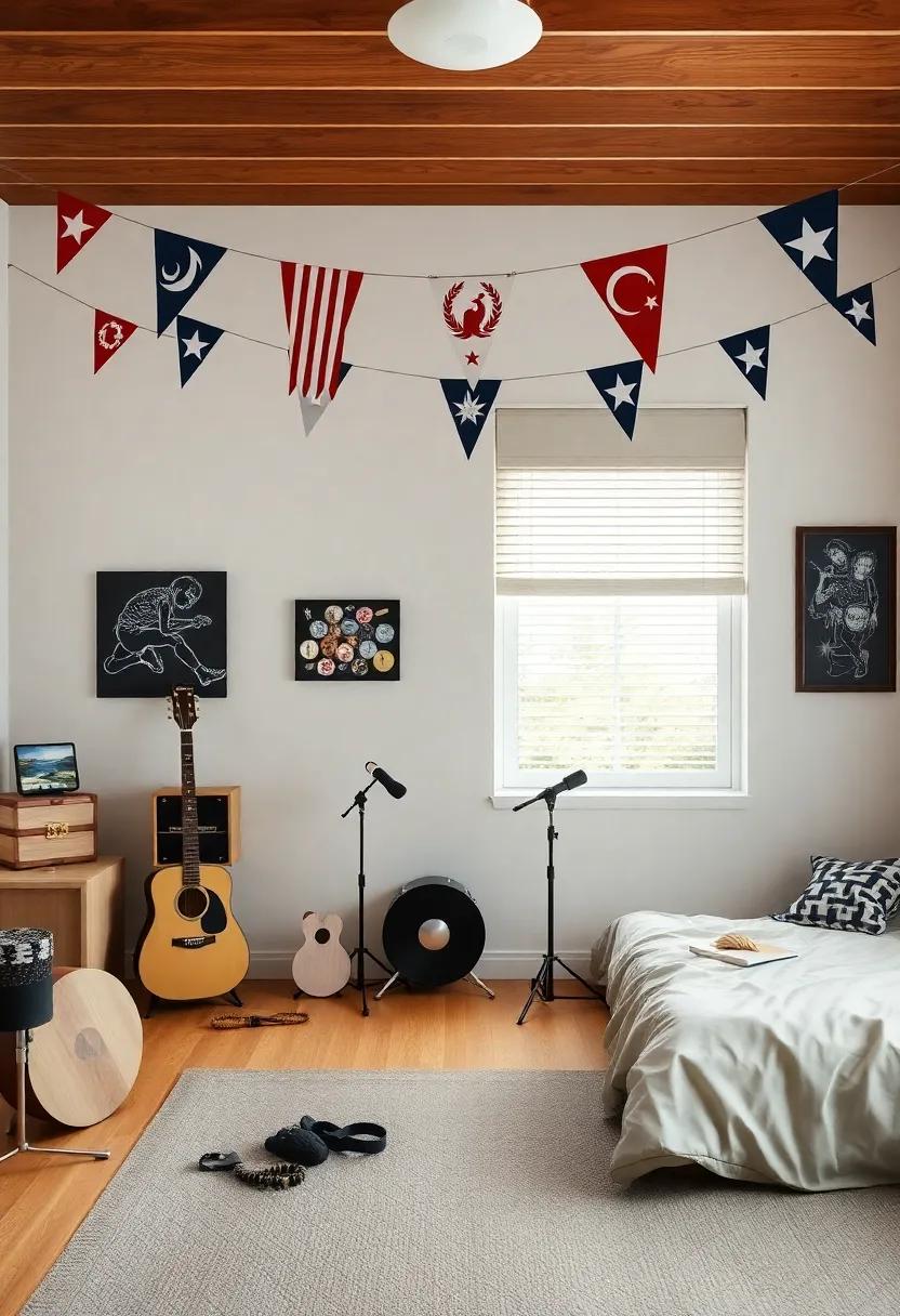 Rock & Roll Flags: Hang flags​ or banners of favorite bands or music festivals to add character and a personal⁣ touch