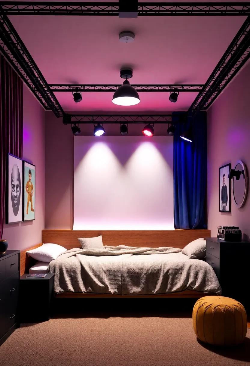 Stage Lighting Fixtures: ‍Install industrial-style lighting or colorful LED ‍strip lights to give⁤ the room a stage-like ambiance