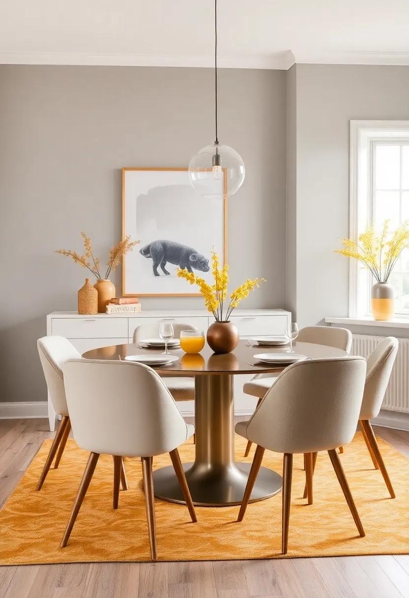 Soft Taupe and‍ Lavender: Infuse ⁢tranquility into your dining room with soft taupe accented by subtle lavender, ​ideal for‌ creating a peaceful⁢ dining experience