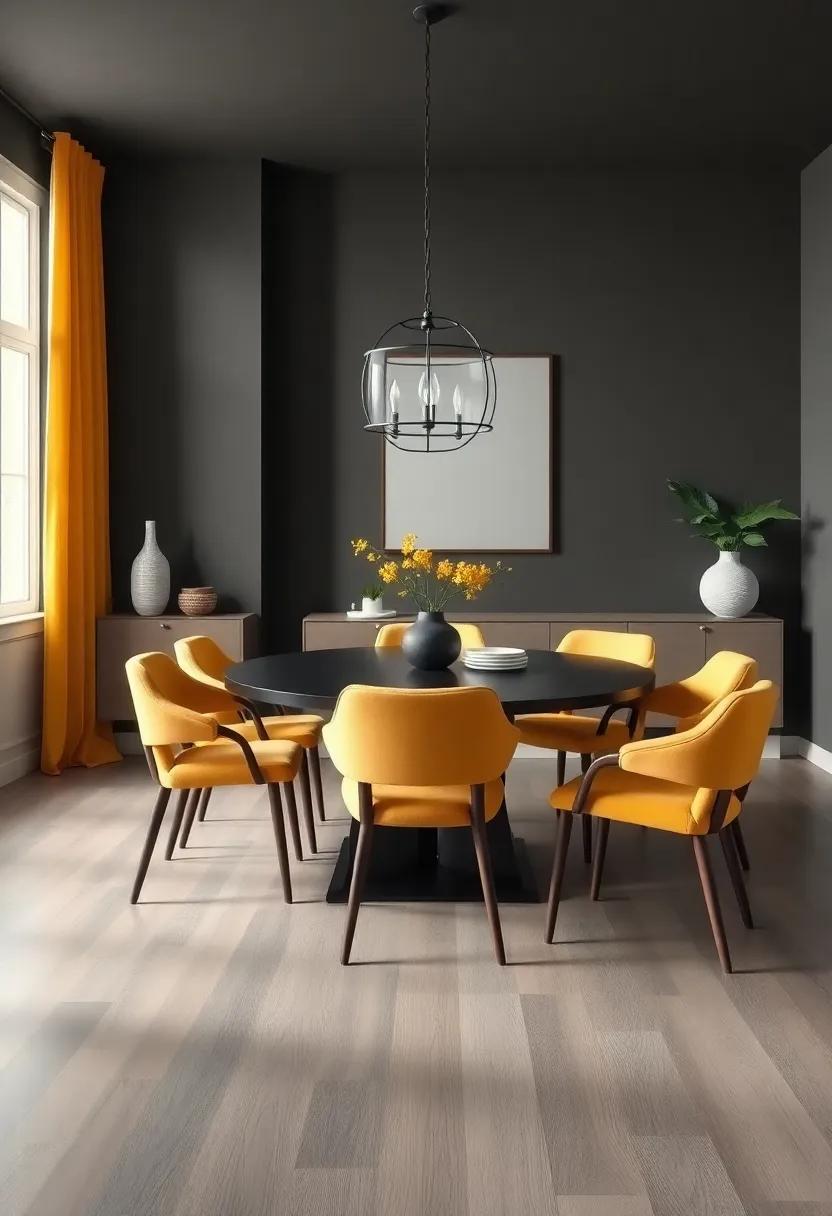 Charcoal‌ and Mustard: Boldly mix the depth of charcoal ⁢with unexpected mustard yellow accents to bring energy while staying within ‍a​ neutral framework