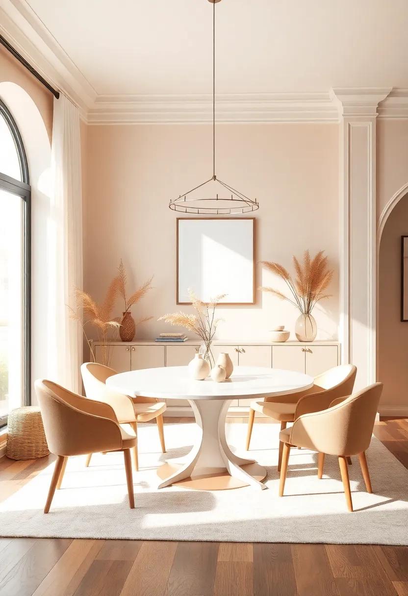 Almond and Wheat: Incorporate the warmth of almond tones‌ with ⁢wheat-colored decor ⁢pieces for ‌a harmonious‌ and inviting dining⁤ environment