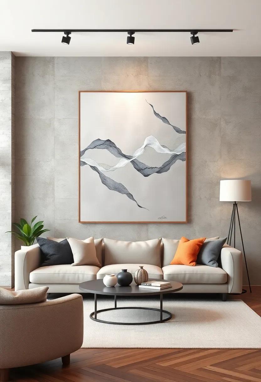 Subtle⁢ shades of ⁤gray blend seamlessly⁣ in this abstract piece, creating ⁤a dreamy environment that complements modern and classic interiors alike