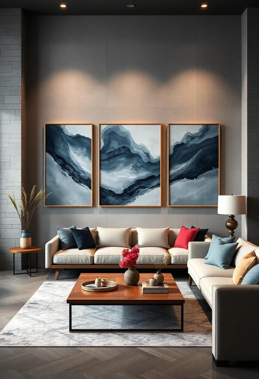 Darker ⁣undertones of⁣ slate provide an anchor‌ in this ethereal piece, allowing​ lighter⁣ shades to⁣ dance above in‍ a harmonious⁤ balance of‍ color