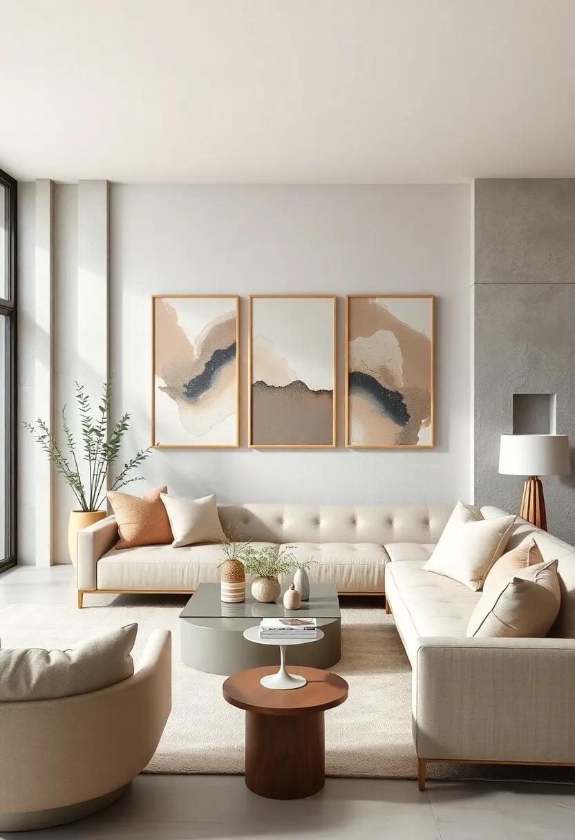 This⁢ striking minimalist design features a⁤ delicate balance of cream ⁤and taupe, artfully showcasing negative space and inviting ⁤contemplation