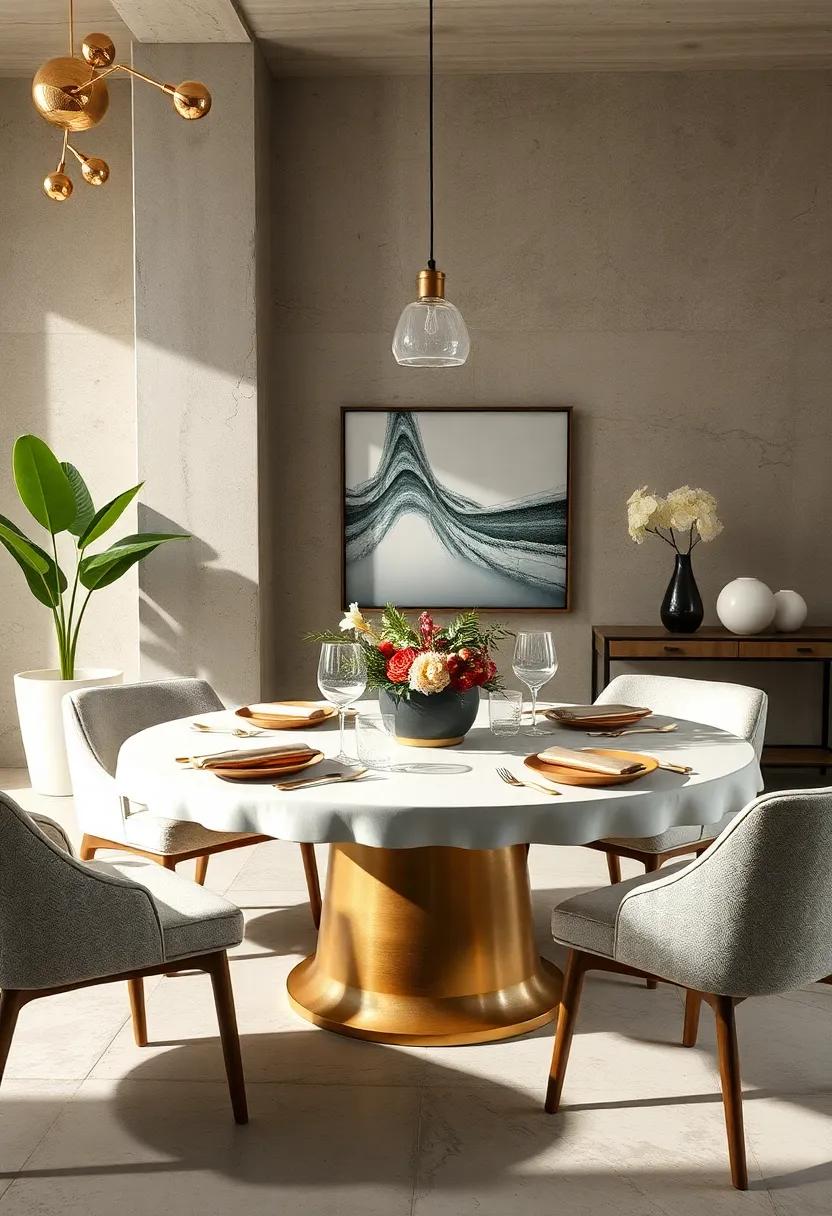 Embrace Minimalism: Discover how a simple‍ centerpiece ​can ⁣create an elegant dining atmosphere, letting the round table take center⁣ stage