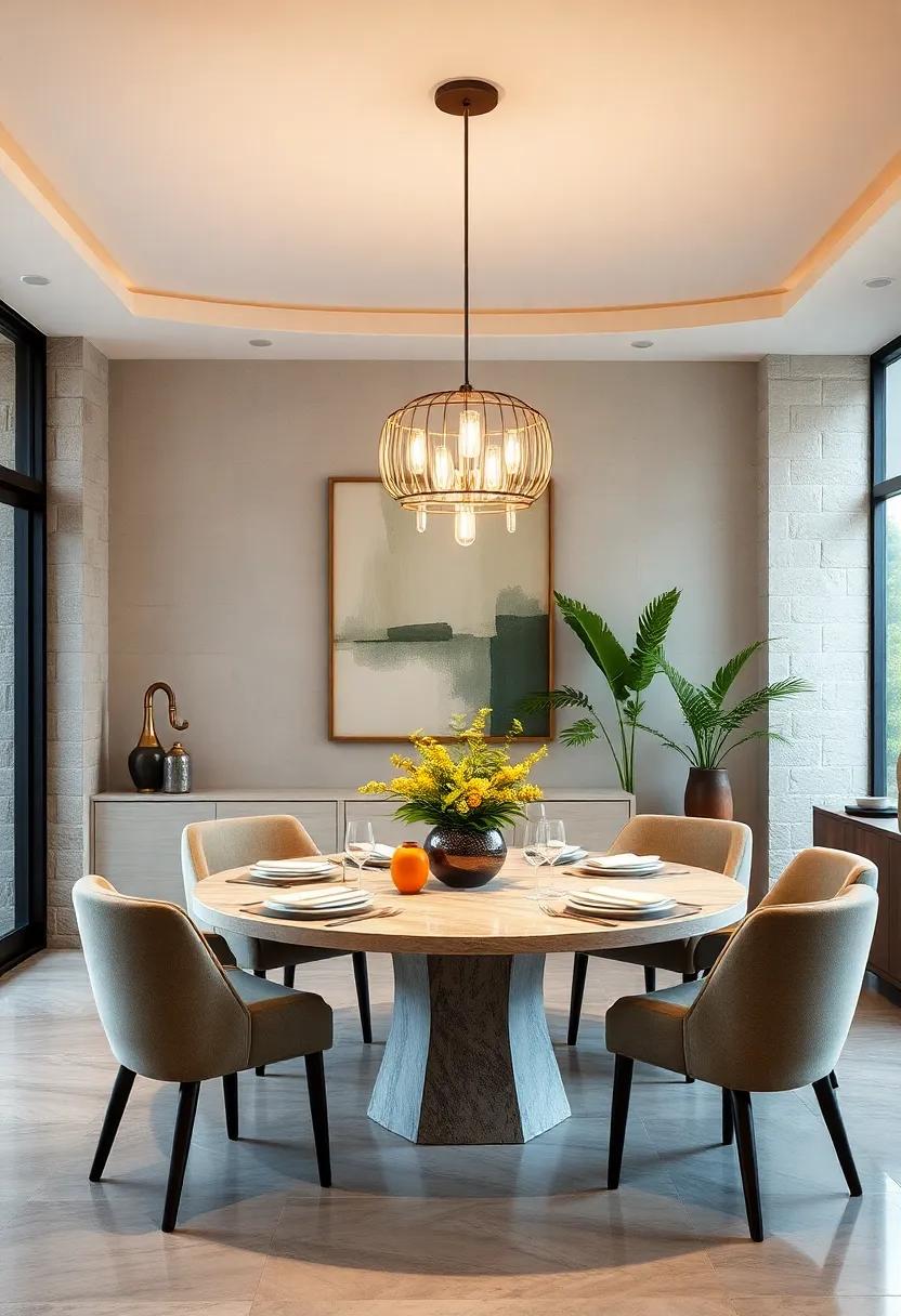 Statement Lighting: Explore various lighting options, from ⁢pendant lights to⁤ chandeliers, that can⁤ elevate your round ⁤table during meals and gatherings