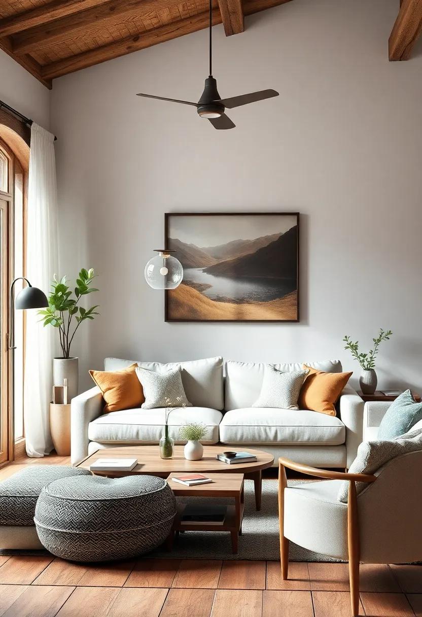Varied Heights: Use furniture with different heights to create​ visual interest and avoid a ‍monotonous‌ look ⁢in​ the living room