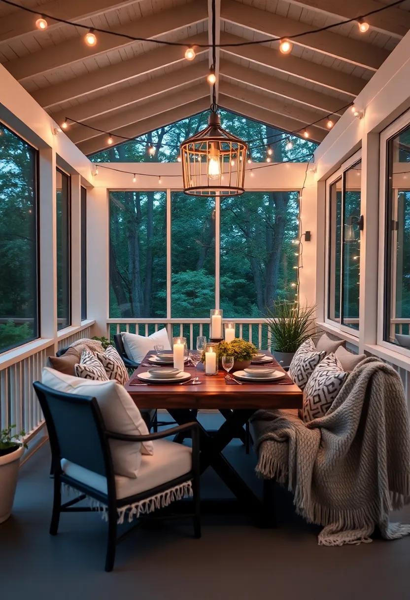 Transform your screened porch ​into a magical‌ retreat⁢ with oversized ⁤cushions and plush throws for comfortable seating
