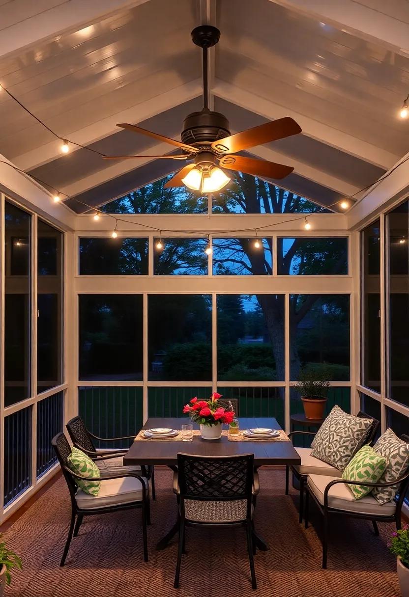 Install a ceiling ⁤fan to keep‌ the air circulating‍ on warm nights, making dining comfortable even during the heat